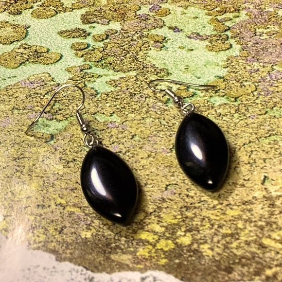Silver Black Onyx Earrings - Picture 3 of 3